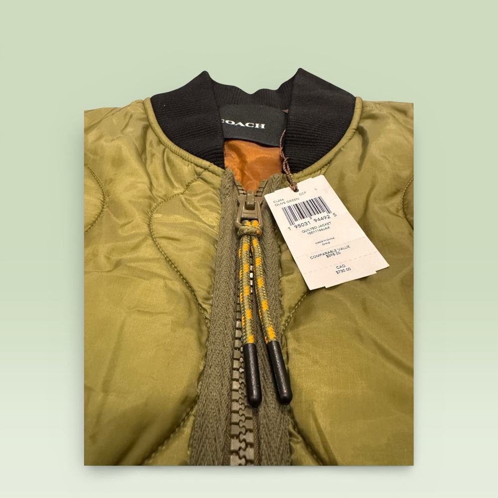 Coach Green Quilted Puffer Jacket - Picture 8 of 11